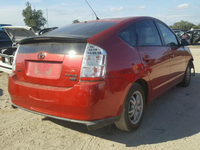 JTDKB20U183450669 - 2008 TOYOTA PRIUS RED photo 4