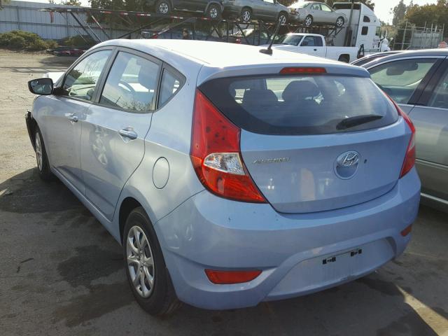 KMHCT5AEXEU181860 - 2014 HYUNDAI ACCENT GLS BLUE photo 3