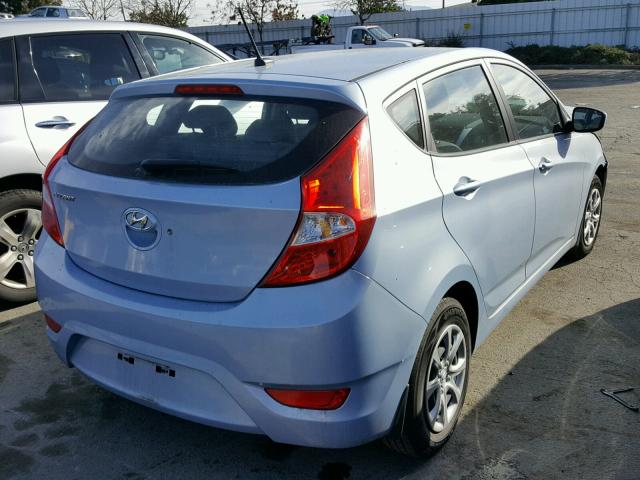 KMHCT5AEXEU181860 - 2014 HYUNDAI ACCENT GLS BLUE photo 4