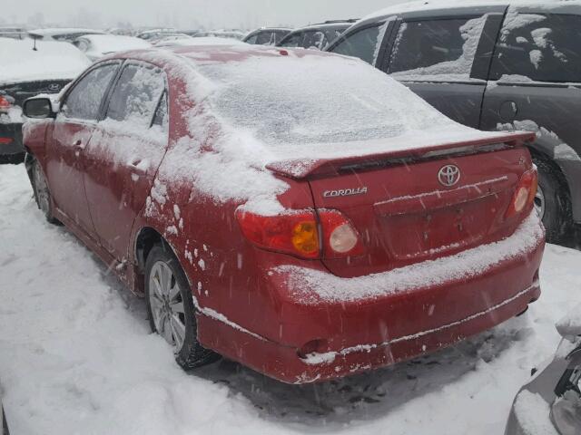 2T1BU40E99C012280 - 2009 TOYOTA COROLLA BA RED photo 3