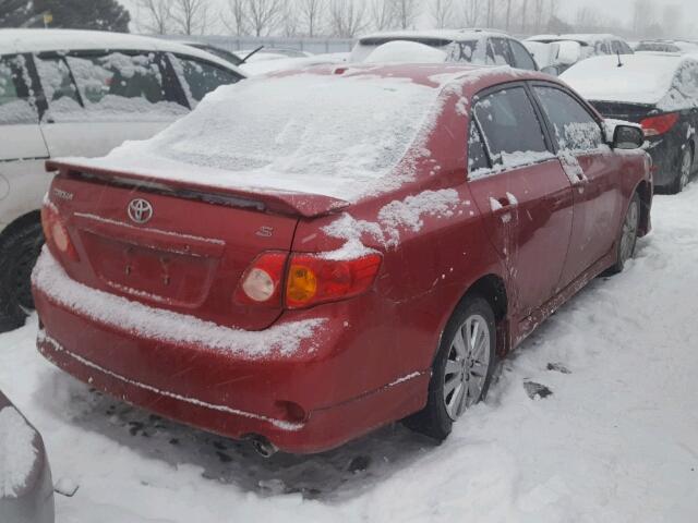 2T1BU40E99C012280 - 2009 TOYOTA COROLLA BA RED photo 4