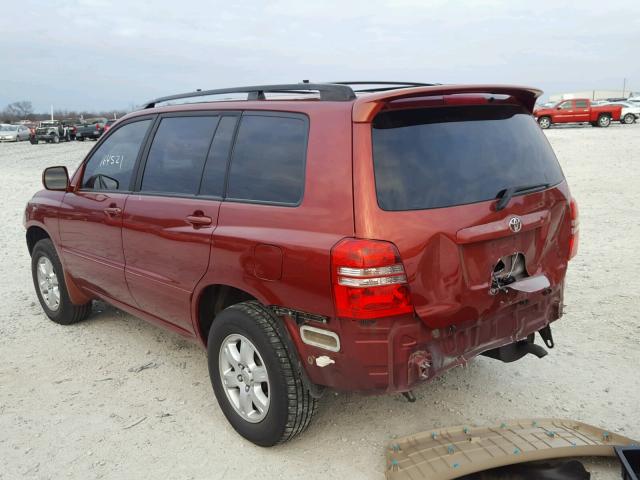 JTEHF21A310018283 - 2001 TOYOTA HIGHLANDER RED photo 3