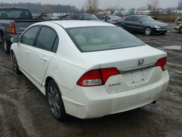 19XFA1F52BE005677 - 2011 HONDA CIVIC LX WHITE photo 3