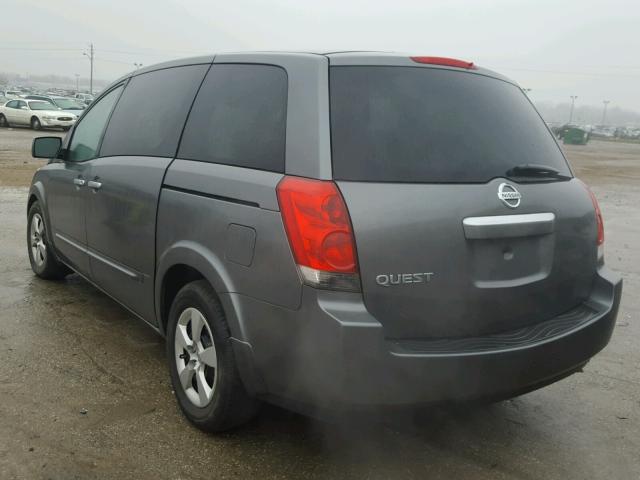 5N1BV28U37N130859 - 2007 NISSAN QUEST S GRAY photo 3