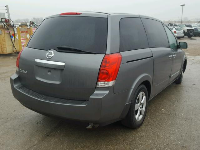 5N1BV28U37N130859 - 2007 NISSAN QUEST S GRAY photo 4