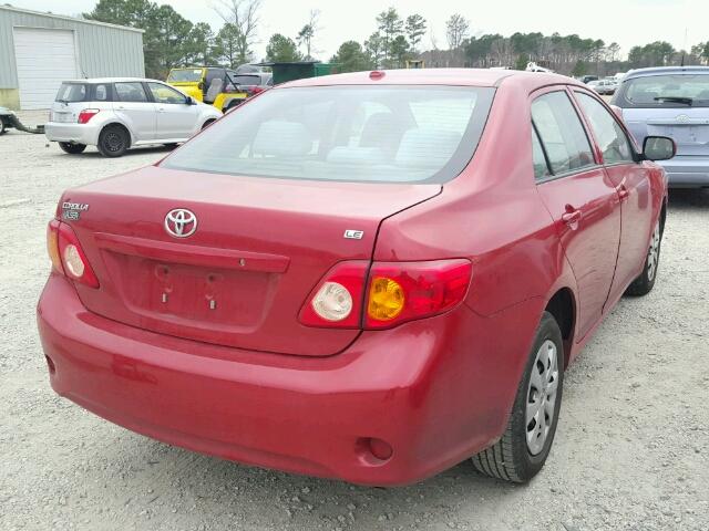 1NXBU40E29Z063571 - 2009 TOYOTA COROLLA BA RED photo 4