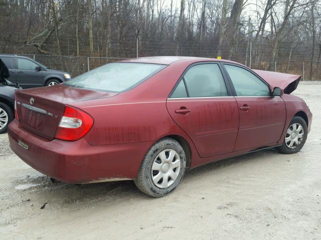 4T1BE32K42U016719 - 2002 TOYOTA CAMRY LE RED photo 4