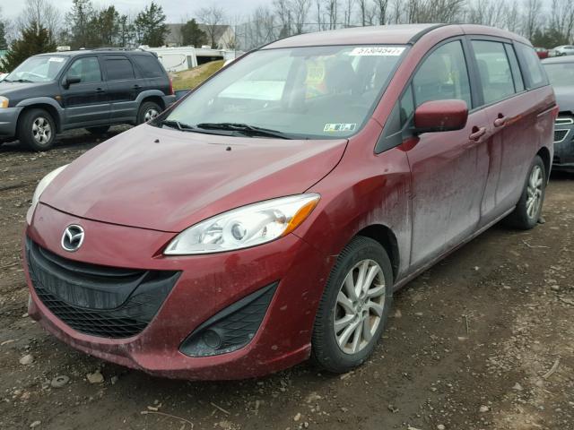 JM1CW2BL3C0104954 - 2012 MAZDA 5 RED photo 2