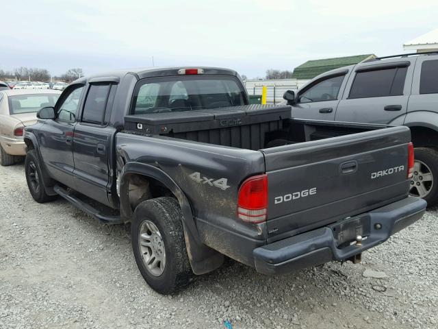 1D7HG38N54S513664 - 2004 DODGE DAKOTA QUA GRAY photo 3