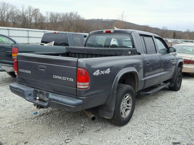 1D7HG38N54S513664 - 2004 DODGE DAKOTA QUA GRAY photo 4