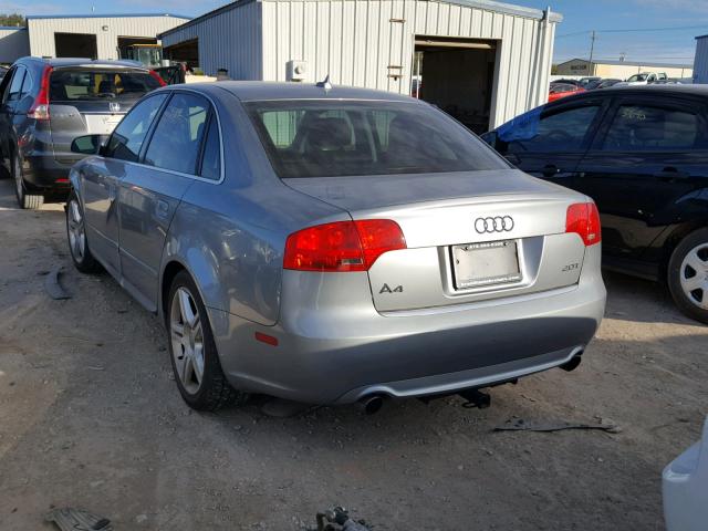 WAUAF78E88A058405 - 2008 AUDI A4 2.0T SILVER photo 3