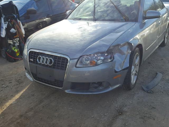 WAUAF78E88A058405 - 2008 AUDI A4 2.0T SILVER photo 9