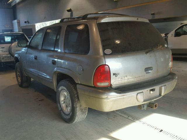 1B4HS28N9YF141356 - 2000 DODGE DURANGO GRAY photo 3