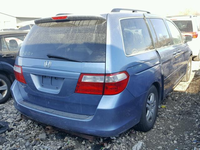 5FNRL38497B039558 - 2007 HONDA ODYSSEY EX BLUE photo 4