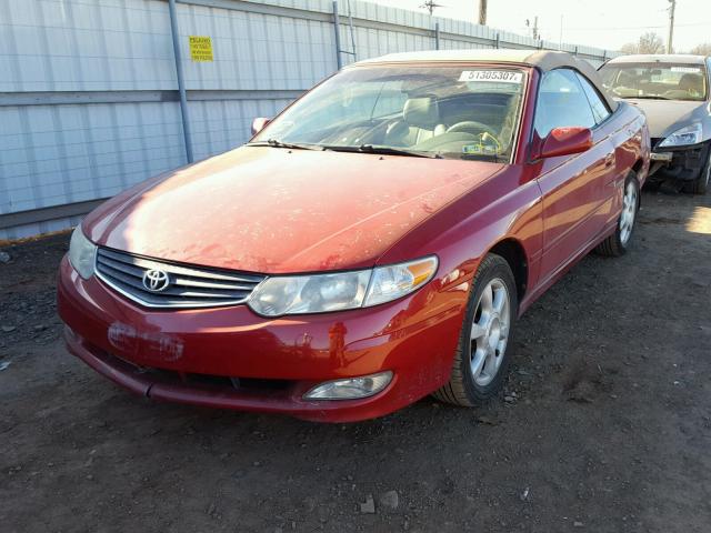 2T1FF28P52C561695 - 2002 TOYOTA CAMRY SOLA RED photo 2