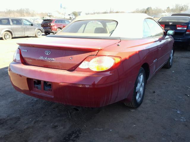 2T1FF28P52C561695 - 2002 TOYOTA CAMRY SOLA RED photo 4