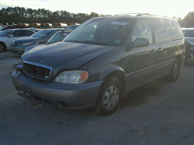 KNDUP131836359864 - 2003 KIA SEDONA EX GRAY photo 2