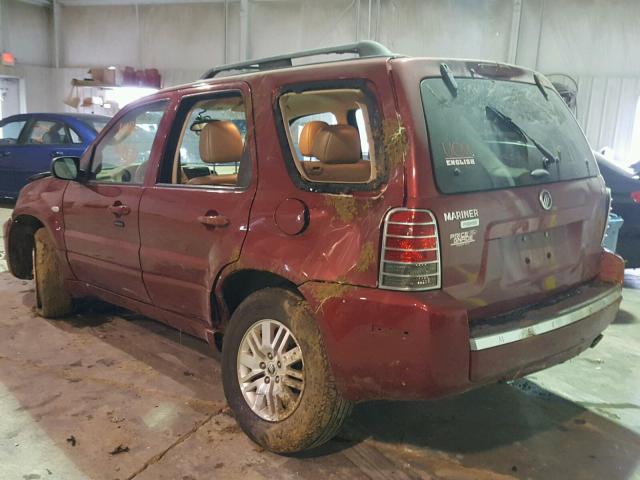 4M2YU56176DJ03013 - 2006 MERCURY MARINER RED photo 3