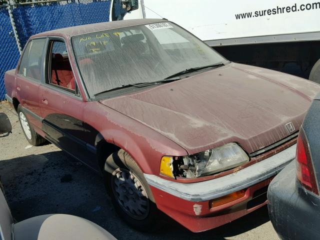 1HGED3657KA048401 - 1989 HONDA CIVIC LX RED photo 1