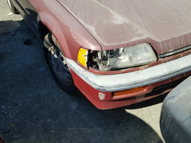 1HGED3657KA048401 - 1989 HONDA CIVIC LX RED photo 10