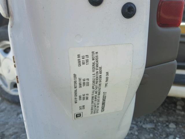 1G3NG52MXW6337117 - 1998 OLDSMOBILE CUTLASS GL თეთრი ფოტო 10