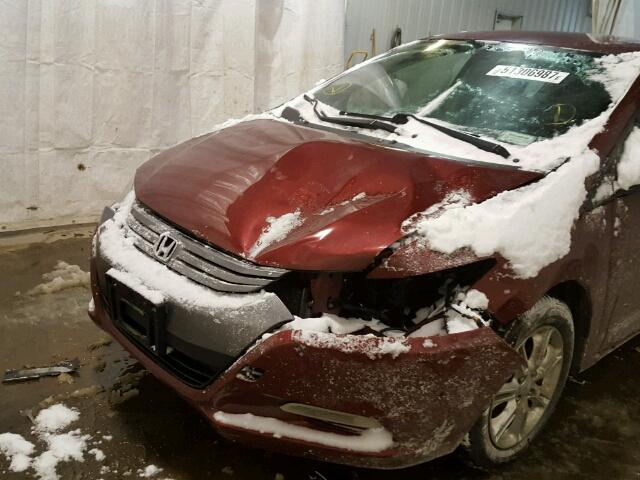 JHMZE2H76AS003057 - 2010 HONDA INSIGHT EX RED photo 9