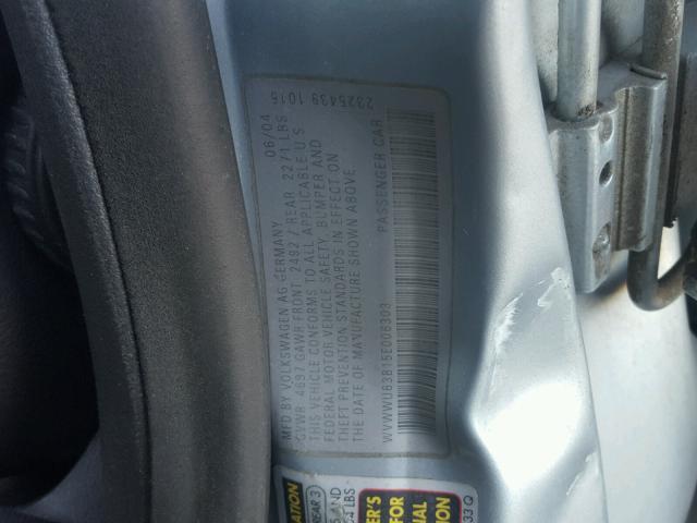 WVWWU63B15E006303 - 2005 VOLKSWAGEN PASSAT GLX 蓝色 照片 10