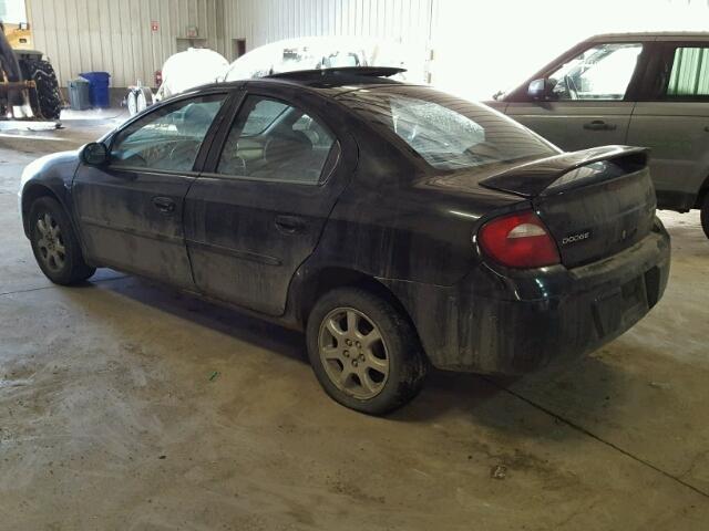 1B3ES56C35D132296 - 2005 DODGE NEON SXT BLACK photo 3