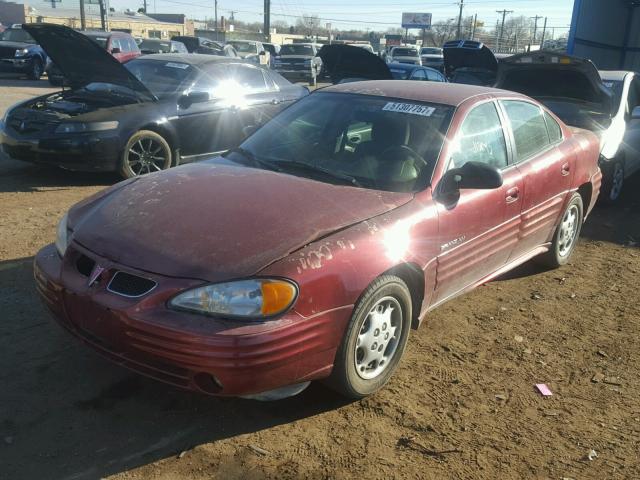 1G2NE52T6YM770577 - 2000 PONTIAC GRAND AM S RED photo 2