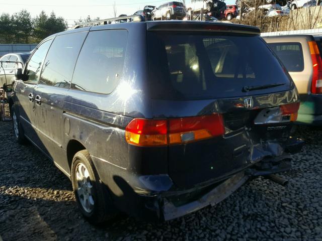 5FNRL18933B036083 - 2003 HONDA ODYSSEY EX BLUE photo 3