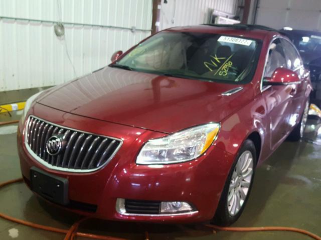 2G4GS5EV2C9215296 - 2012 BUICK REGAL PREM BURGUNDY photo 2
