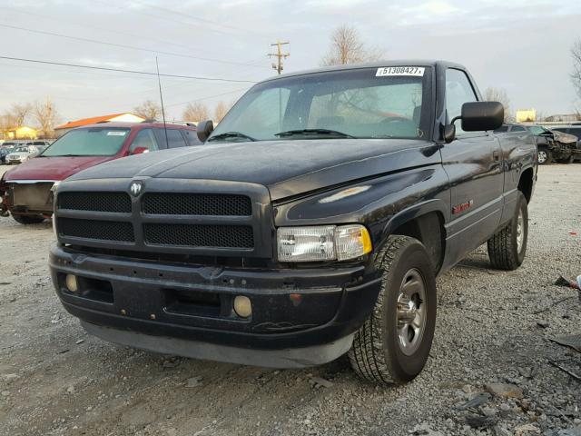 1B7HC16Y4TS544197 - 1996 DODGE RAM 1500 BLACK photo 2