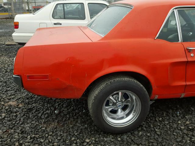 8R01C141531 - 1968 FORD MUSTANG ORANGE photo 10