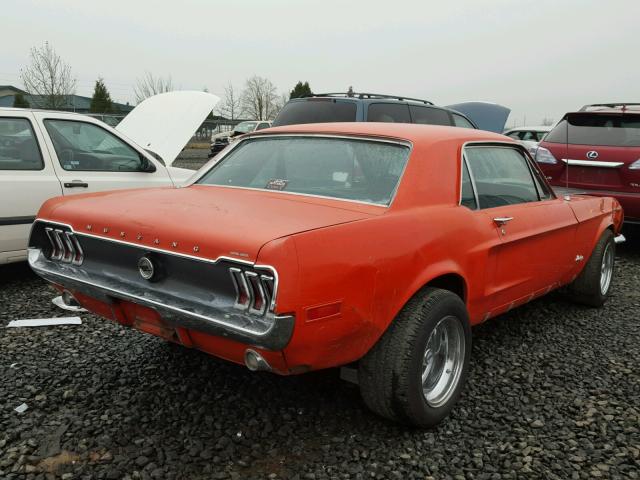 8R01C141531 - 1968 FORD MUSTANG ORANGE photo 4