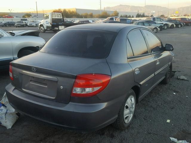 KNADC125056381034 - 2005 KIA RIO GRAY photo 4