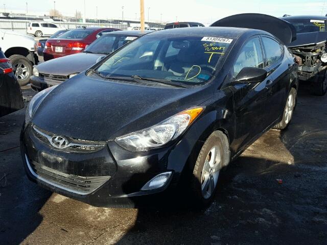 KMHDH4AEXDU787643 - 2013 HYUNDAI ELANTRA GL BLACK photo 2