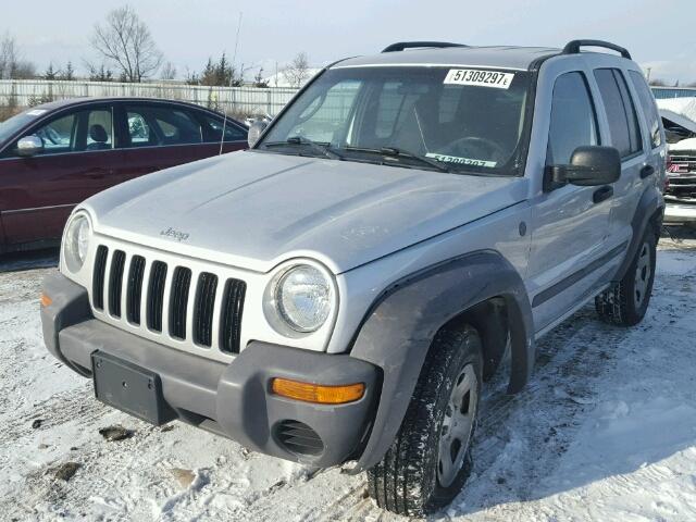 1J4GL48K04W330043 - 2004 JEEP LIBERTY SP SILVER photo 2