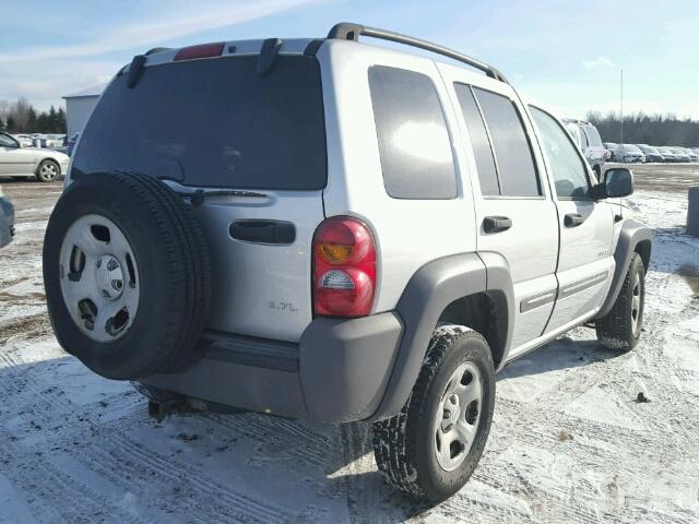 1J4GL48K04W330043 - 2004 JEEP LIBERTY SP SILVER photo 4