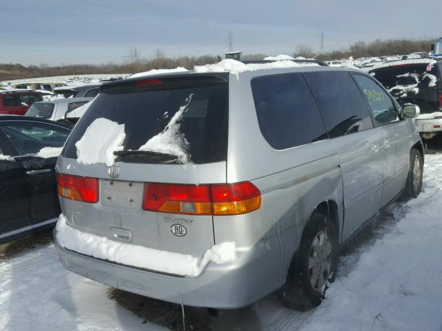 5FNRL18884B131473 - 2004 HONDA ODYSSEY EX GRAY photo 4