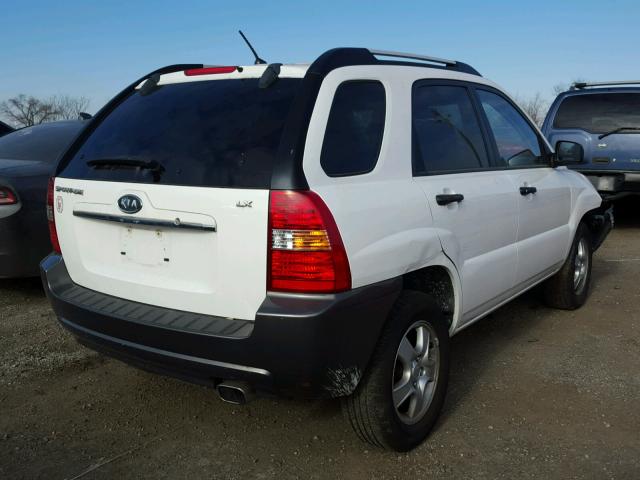 KNDJF724787485168 - 2008 KIA SPORTAGE L WHITE photo 4