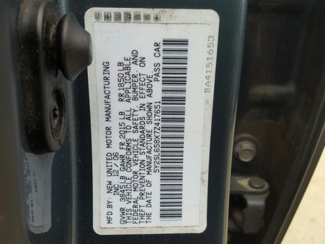 5Y2SL658X7Z417651 - 2007 PONTIAC VIBE BLUE photo 10