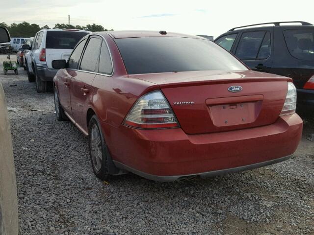 1FAHP23WX9G107643 - 2009 FORD TAURUS SE RED photo 3