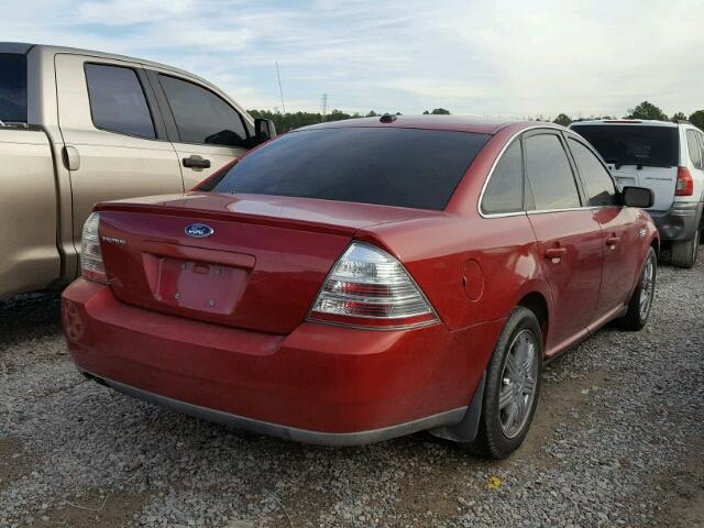 1FAHP23WX9G107643 - 2009 FORD TAURUS SE RED photo 4