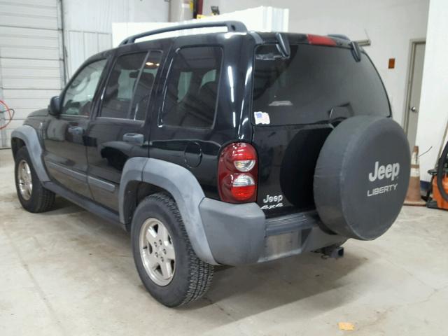 1J4GL48506W270911 - 2006 JEEP LIBERTY SP BLACK photo 3