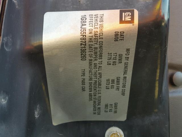 1G8AJ55F87Z136260 - 2007 SATURN ION LEVEL RED photo 10