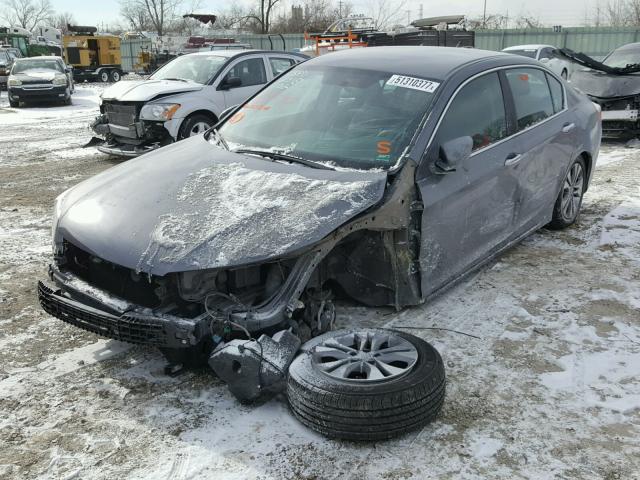 1HGCR2F37DA225291 - 2013 HONDA ACCORD LX GRAY photo 2