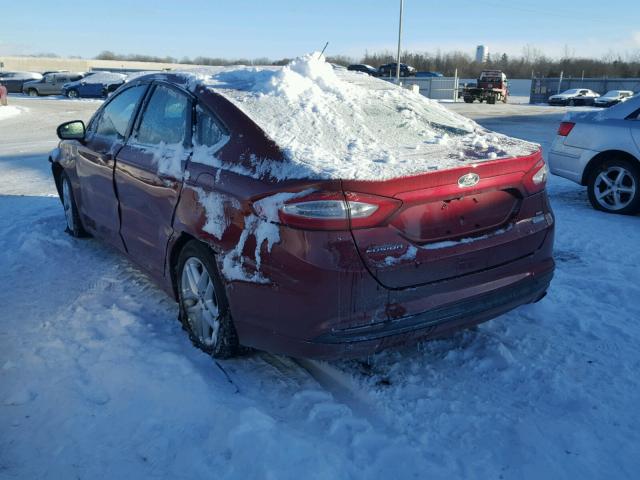 3FA6P0HD1ER155960 - 2014 FORD FUSION SE RED photo 3