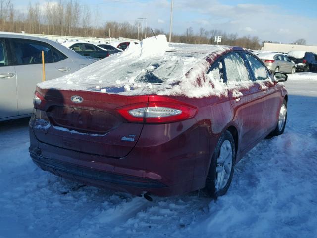 3FA6P0HD1ER155960 - 2014 FORD FUSION SE RED photo 4