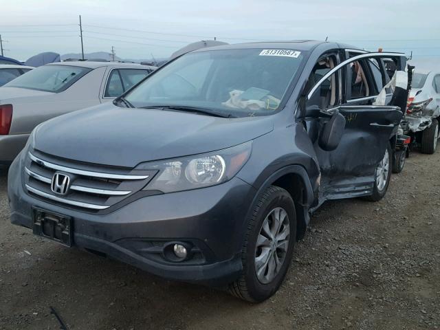 2HKRM4H5XCH607341 - 2012 HONDA CR-V EX GRAY photo 2