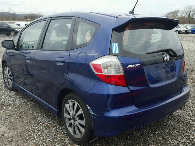 JHMGE8H52CC008407 - 2012 HONDA FIT SPORT BLUE photo 3